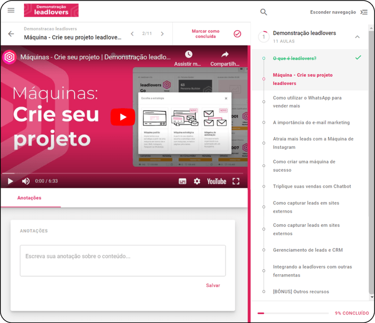 Recursos e ferramentas da LeadLovers